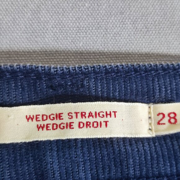 Levi's corduroy pants women's sz W28/L26 purplish blue wedgie straight white tab - Picture 6 of 16